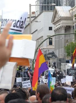Demonstrators in front of the Congress Stock Photos