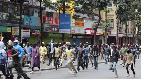 Demonstrators in Nairobi 스톡 동영상 311483592