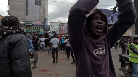 Demonstrators in Nairobi 스톡 동영상 311483689