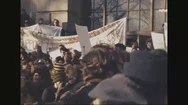 Demonstrators Rally Carries Large Anti-War Banners - 1969 Stock Footage