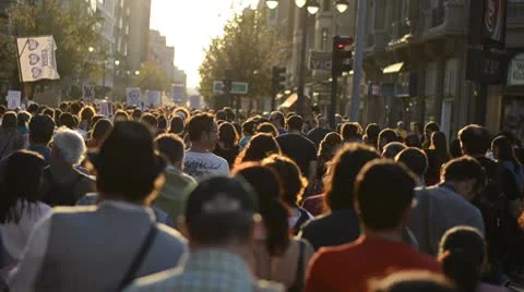 Demostrations demanding a change in Spanish politics Stock Footage