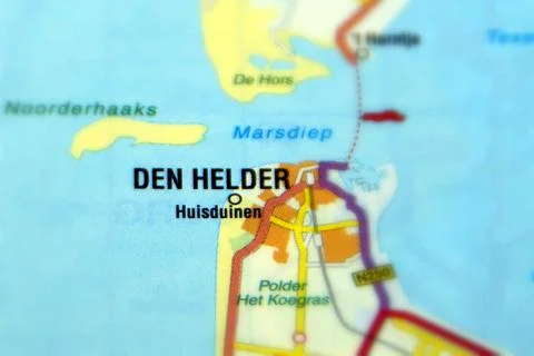 Den Helder on a map Stock Photos
