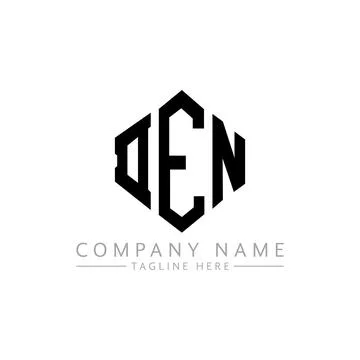 DEN letter logo design with polygon shape. DEN polygon and cube shape logo .. Stock Illustration