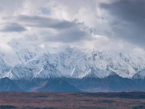 Denali mountain close up cloudscape Stock Footage 80321187
