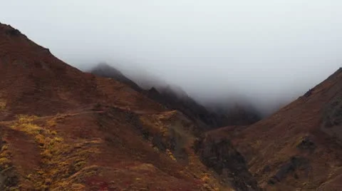 Denali Mountains With Fall Colors Stock Footage 8988798