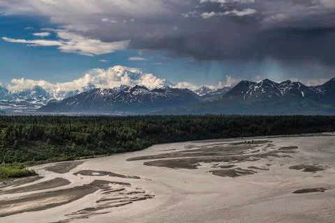 Denali in summer Stock Photos