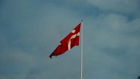 Denamrk Flag Stock Footage 171094487