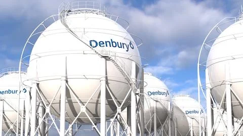 Denbury Editorial: White Spherical Structures of Gas and LPG in Industrial .. Stock Photos
