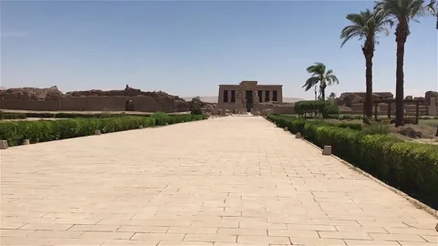 Dendera Temple complex entrance, Egypt Stock Footage 195067396