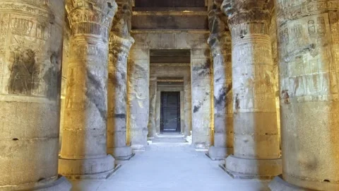 Dendera, Temple of Hathor, ancient Egypt, Ancient Egypt, Sahara Desert Stock Footage 200930519