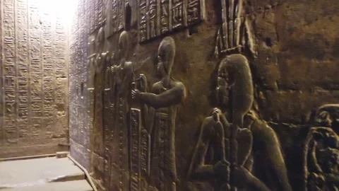 Dendera temple or Temple of Hathor. Egypt. Dendera, Denderah, is a small town in Stock Footage 167498238