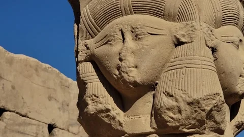 Dendera temple or Temple of Hathor. Egypt. Dendera, Denderah, is a small town in Stock Footage 167500629
