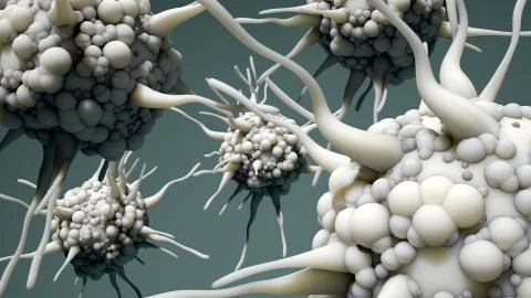 Dendritic cell, Cell of the immune system, in motion 4k Stock-Illustration
