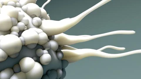 Dendritic cell, Cell of the immune system, in motion 4k Stock Illustration