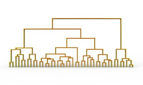 Dendrogram, a diagram representing a tree used to demonstrate results of hier Stock Illustration