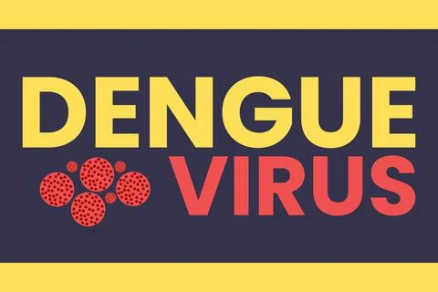 Dengue Virus flat typography text. Virus symbol set Stock-Illustration