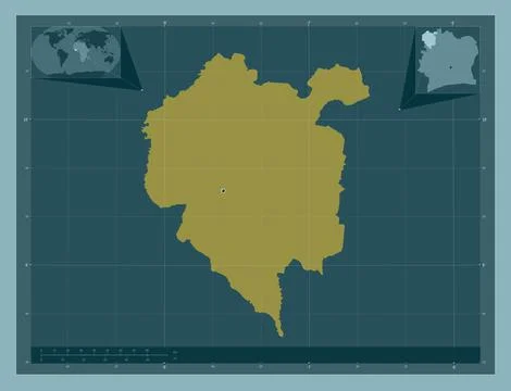 Denguele, Cote d'Ivoire. Solid color shape Stock Illustration