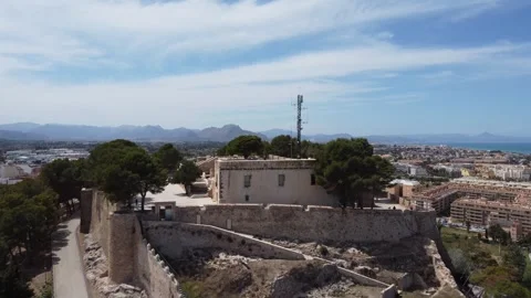 Denia Spain castle drone view Video stock 273731331