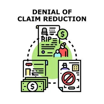 Denial of claim reduction concept and financial protection Stock Illustration