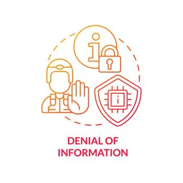 Denial of information red gradient concept icon Stock Illustration