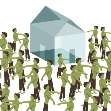 Denial service zombie attack Stock Illustration