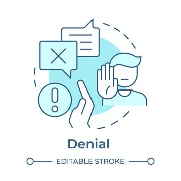Denial soft blue concept icon Stock Illustration