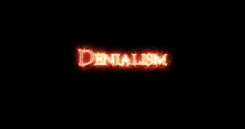 Denialism written with fire. Loop Stock Footage 145870679