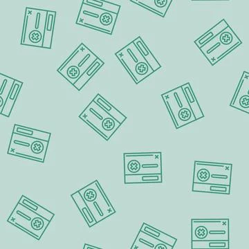 Denied access line seamless pattern Stock Illustration