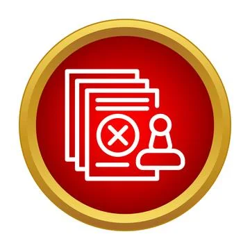 Denied application icon illustrating rejection and bureaucracy 库存插图