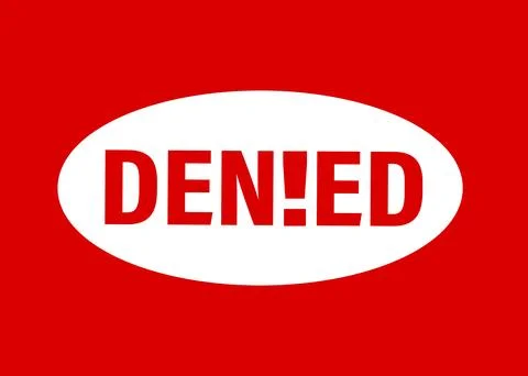 Denied banner design on white background Stock Illustration