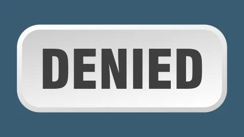 Denied button. denied square 3d push button Illustrazione stock
