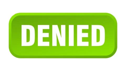 Denied button. denied square 3d push button Illustrazione stock