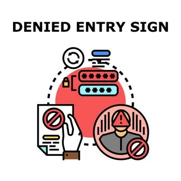 Denied entry concept illustration for restricted access Stock Illustration