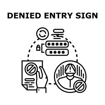 Denied entry concept illustration for restricted access Stock Illustration