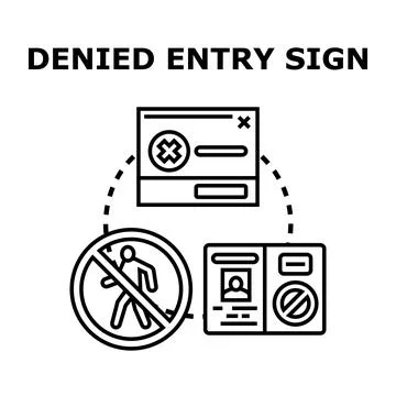 Denied entry concept with restricted access sign Stock Illustration