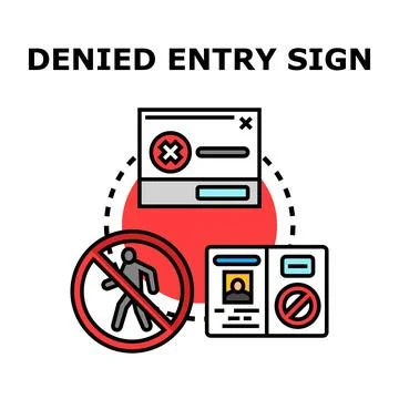 Denied entry concept with restricted access sign Stock Illustration