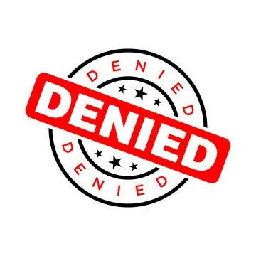 Denied Letter Rubber Stamp Vector Design Template Stock Illustration