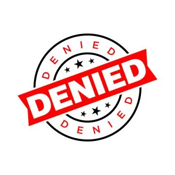 Denied Letter Rubber Stamp Vector Design Template Stock Illustration