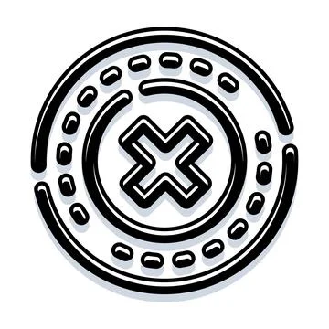 Denied payment processing transaction error cross icon 库存插图