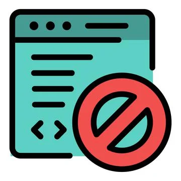 Denied on web application icon color outline vector Stock Illustration