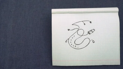 Denim and usb cable Stock Footage 105523578