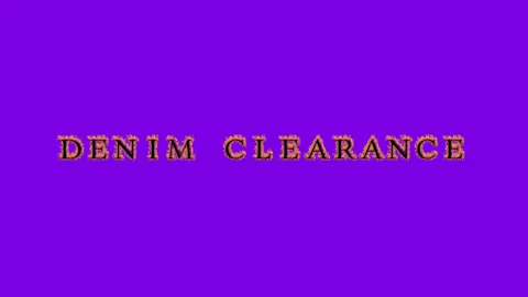 Denim Clearance fire text effect violet background Stock Footage 136314375
