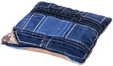 Denim cushion Stock Photos