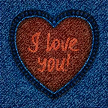 Denim with heart Stock Illustration