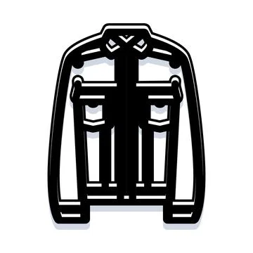 Denim jacket icon illustration representing clothing apparel Illustrazione stock