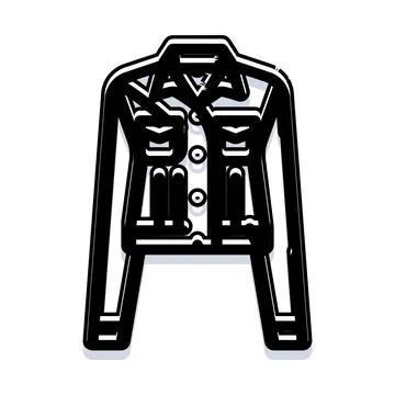 Denim jacket icon representing casual fashion clothing Stock Illustration