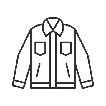 Denim Jean Jacket icon line design. Denim, jeans, jacket, jean, apparel, men Stock Illustration
