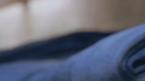 Denim Jeans Folded Stock Footage 136879121