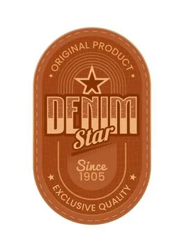 Denim jeans leather patch label, vintage tag Stock-Illustration