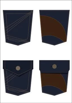 Denim Jeans Pocket. Vector EPS File Fully Layered and Easy to Edit Stock Illustration